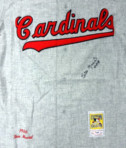 Stan Musial Autographed Signed St. Louis Cardinals Gray Mitchell & Ness  Jersey HOF 69 Size 52 PSA/DNA