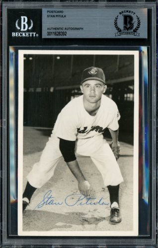 Stan Pitula Autographed Signed 3.5X5.5 Postcard Cleveland Indians Died 1965 Beckett Beckett