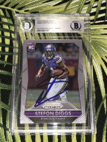 Stefon Diggs Autographed Signed 2015 Panini Prizm Rookie Card 285 Minnesota Vikings Beckett