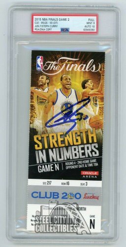 Stephen Curry Autographed Signed 2015 NBA Finals Game 2 Ticket - PSA/DNA Mint 9 Auto 10