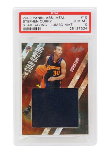 Stephen Curry (Golden State Warriors) 2009 Panini Absolute Memorabilia Jumbo Material #10 RC #24/25 Card - PSA 10 (Pop 1)