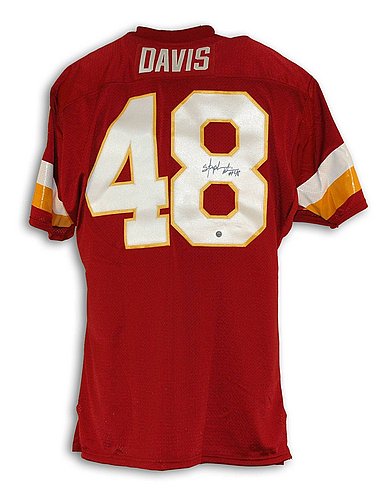 Stephen Davis Washington Redskins Autographed Signed Red Throwback Jersey