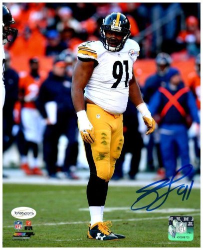 Stephon Tuitt Standing In White Jers. Autographed Signed 8X10