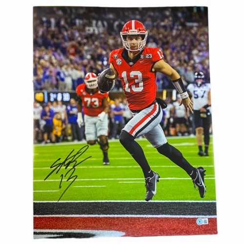 Sports Collectibles Stetson Bennett IV Autographed Signed Georgia Bulldogs Custom White #13 Jersey - Beckett QR Authentic