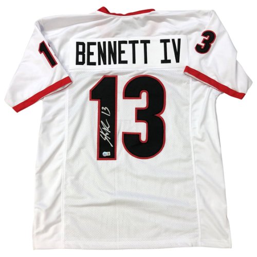 Stetson Bennett IV Autographed Signed Georgia Bulldogs Custom White #13 Jersey - Beckett QR Authentic