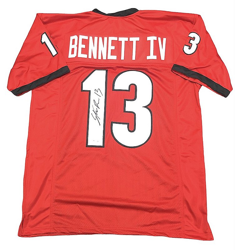 Stetson Bennett IV Autographed Signed Georgia Bulldogs Red #13 Jersey - Beckett QR Authentic