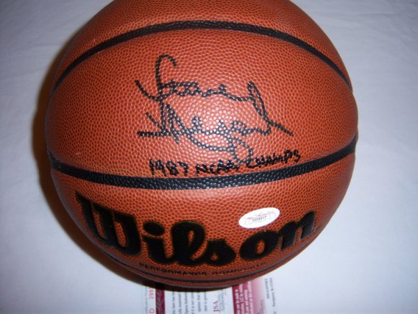 Steve Alford Signed Spalding Mini Basketball Indiana University Autographed 1987 