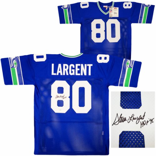 Steve Largent Autographed Signed Seattle Seahawks Blue Authentic