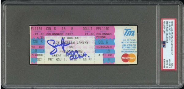 Steve Nash Autographed Signed NBA Debut Ticket Stub PSA/DNA Slab 8 Ticket/10 Auto Pop 1