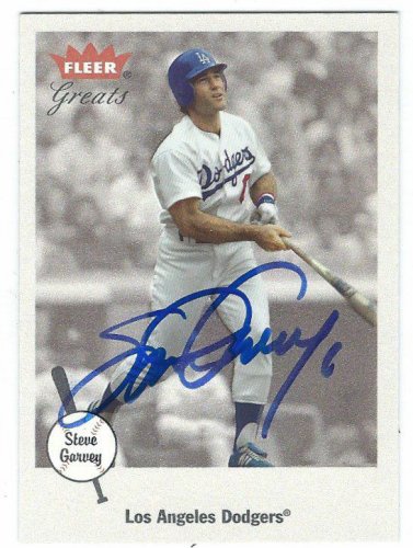 Autographed STEVE GARVEY 2002 Fleer Greats of the Game Card - Main