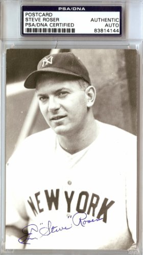 Steve Roser Autographed Signed Emerson "Steve" Roser 3.5X5.5 Postcard New York Yankees PSA/DNA