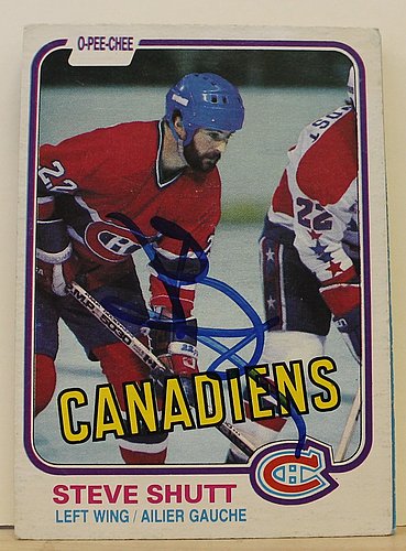 Steve Shutt Montreal Canadiens Autographed Signed 1981-82 OPeeChee Card #180 - COA Included