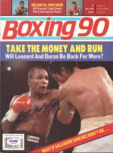 Sugar Ray Leonard Autographed Signed Boxing '90 Magazine Cover PSA/DNA