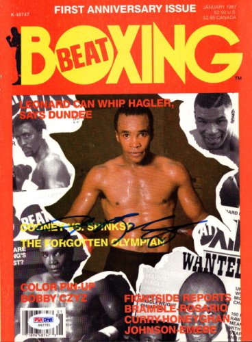 Sugar Ray Leonard Autographed Signed Boxing Beat Magazine Cover PSA/DNA