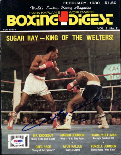 Sugar Ray Leonard Autographed Signed Boxing Digest Magazine Cover PSA/DNA
