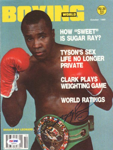Sugar Ray Leonard Autographed Signed Boxing World Magazine Cover PSA/DNA