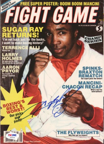 Sugar Ray Leonard Autographed Signed Fight Game Magazine Cover PSA/DNA