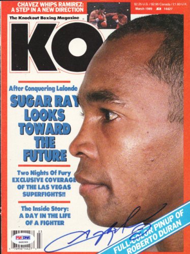 Sugar Ray Leonard Autographed Signed Ko Boxing Magazine Cover PSA/DNA