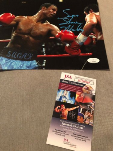 125018 Sugar Shane Mosley Signed 8x10 Boxing Photo AUTO Autograph LEAF COA 