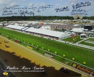Autographed Horse Racing Photos Sunday Silence signed Preakness Stakes at Pimlico Horse Racing 16x20 Photo 2 sig 