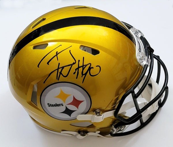 T.J. Watt Autographed Signed T.J. Watt Pittsburgh Steelers Riddell Speed  Flash Authentic Helmet Beckett Witnessed