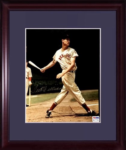 Ted Williams Signed Boston Red Sox Career Stats 12.5x19 Photo - Beckett