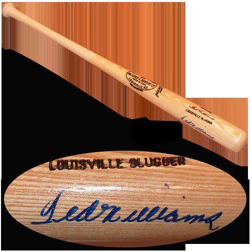 Ted Williams Autographed Game Model Bat