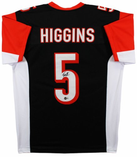 Tee Higgins Authentic Signed Oange Po Style Famed Jesey