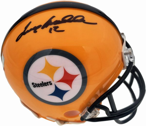 Terry Bradshaw Autographed Pittsburgh Steelers Eclipse Black Speed Mini  Helmet Beckett BAS Witness #WF89559