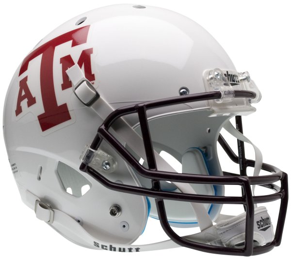 Texas A&M Aggies Full XP Replica Football Helmet Schutt White Maroon Mask