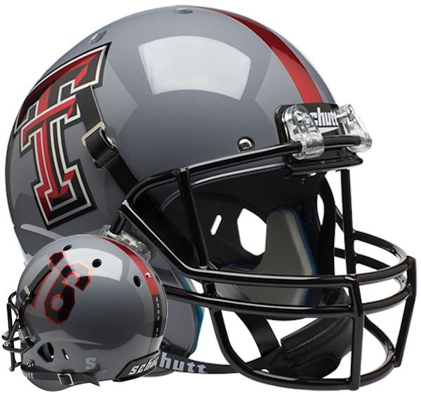 Texas Tech Red Raiders Full XP Replica Football Helmet Schutt Gray 16
