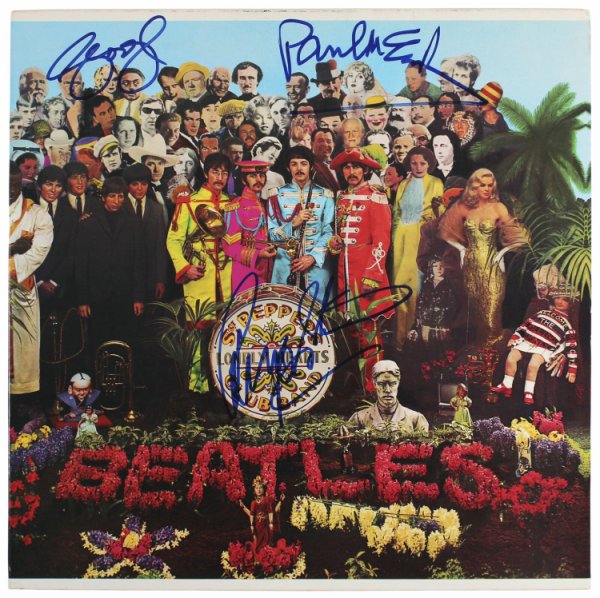The Beatles Autographed Signed (3) Mccartney, Harrison & Starr Sgt. Pepper's Album Cover PSA/DNA