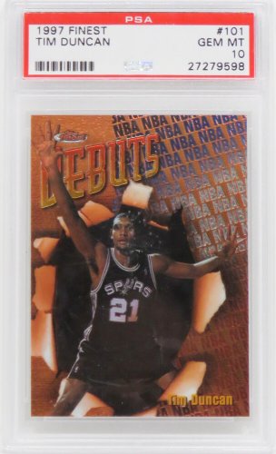Tim Duncan (San Antonio Spurs) 1997 Topps Finest Basketball #101 RC Rookie Card - PSA 10 GEM MINT (Silver Label)