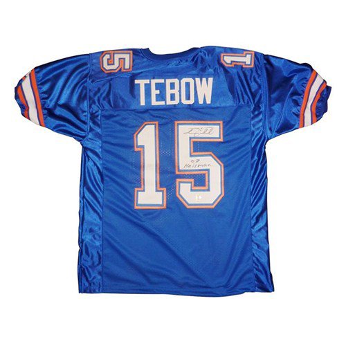 Tim Tebow Autographed Signed Florida Gators (Blue #15) Jersey w ...