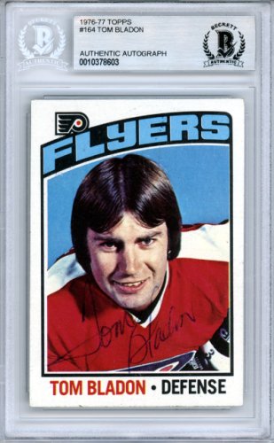 Tom Bladon Autographed Signed 1976-77 Topps Card #164 Philadelphia Flyers Beckett Beckett