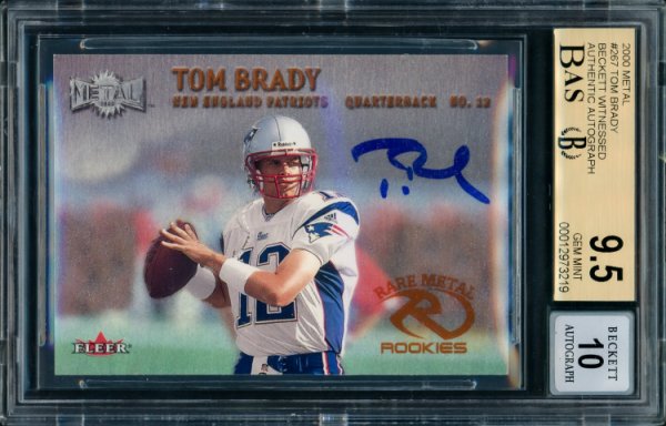 Tom Brady Autographed Signed 2000 Fleer Metal Rookie Card #267 New England Patriots Bgs 9.5 Auto Grade Gem Mint 10 Beckett Beckett