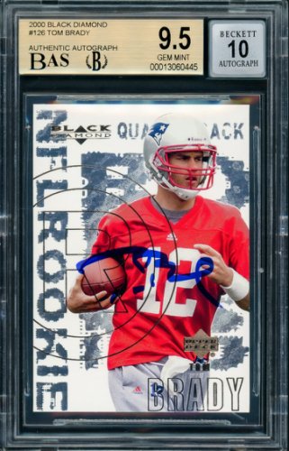 Tom Brady Autographed Signed 2000 UDA Black Diamond Rookie Card #126 New England Patriots Bgs 9.5 Auto Grade Gem Mint 10 Beckett Beckett