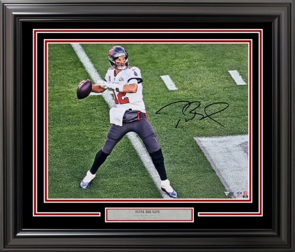 Mavin  TOM BRADY AUTOGRAPHED FANATICS AUTHENTIC FRAMED NIKE PATRIOTS JERSEY  7X COLLAGE