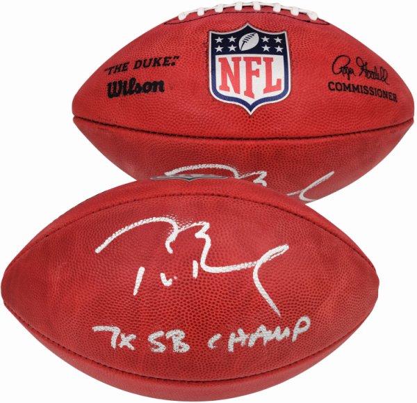 Tom Brady Autographed Signed Official NFL Leather Football Tampa Bay Buccaneers 7X Sb Champ Fanatics Holo #202365