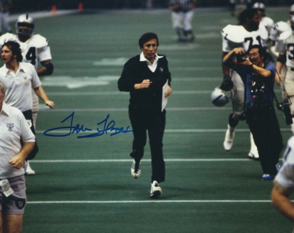 Tom Flores Signed Autographed 8X10 Photo Oakland Raiders Coach JSA AB54577  - Cardboard Legends