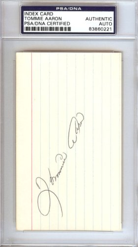 Tommie Aaron Autographed Signed 3X5 Index Card Atlanta Braves PSA/DNA