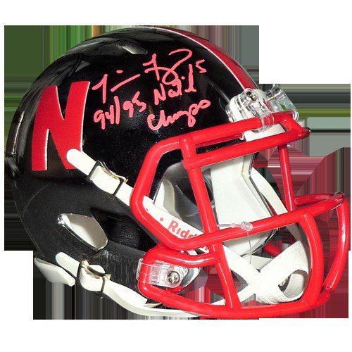 Tommie Frazier Autographed Nebraska Cornhuskers Chrome Mini Helmet 25038 Autographed College Mini Helmets 