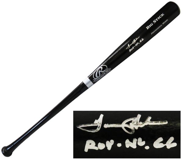 Tommy Helms Autographed Signed Rawlings Black Big Stick Baseball Bat w/ROY NL 66