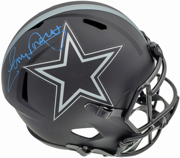 Emmitt Smith, Tony Dorsett & Ezekiel Elliott Autographed Dallas Cowboys  Full Size Helmet