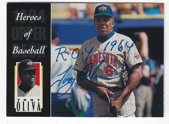 Tony Oliva Autographed Fan HQ Exclusive 1991 Champs Baseball Minnesota