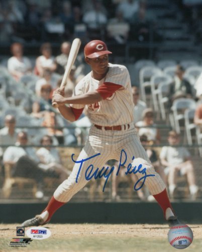 Tony Perez Cincinnati Reds Autographed 8 x 10 Vertical Hitting Photograph with HOF 2000 Inscription