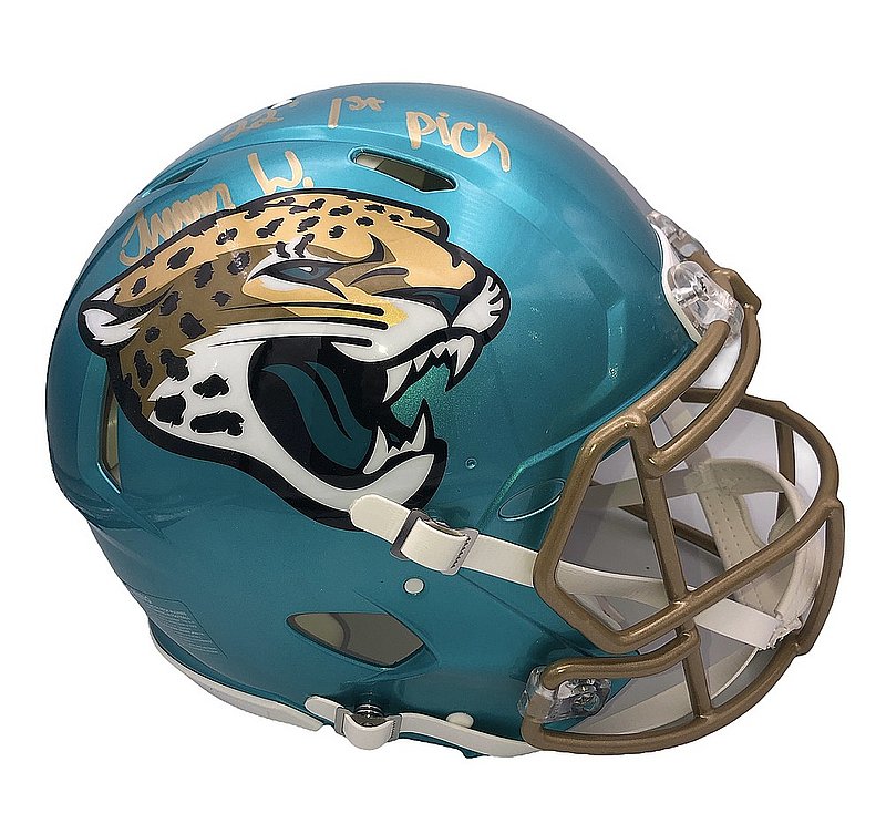 Travon Walker Autographed Signed Jacksonville Jaguars Riddell Speed  Authentic Full Size Helmet with 21 1st Pick Inscription - Beckett  Authentic