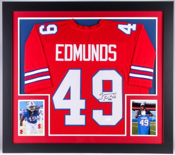 The Jersey Source Tremaine Edmunds Autographed Blue Pro Style Jersey- Beckett W Hologram *Black