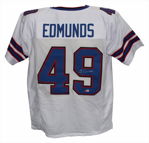 The Jersey Source Tremaine Edmunds Autographed Blue Pro Style Jersey- Beckett W Hologram *Black