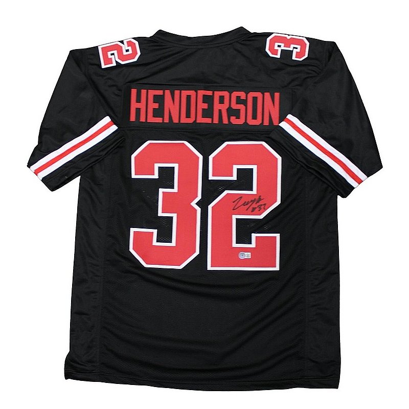 TreVeyon Henderson Autographed Signed Ohio State Buckeyes Custom #32 Black Jersey - Beckett Authentic